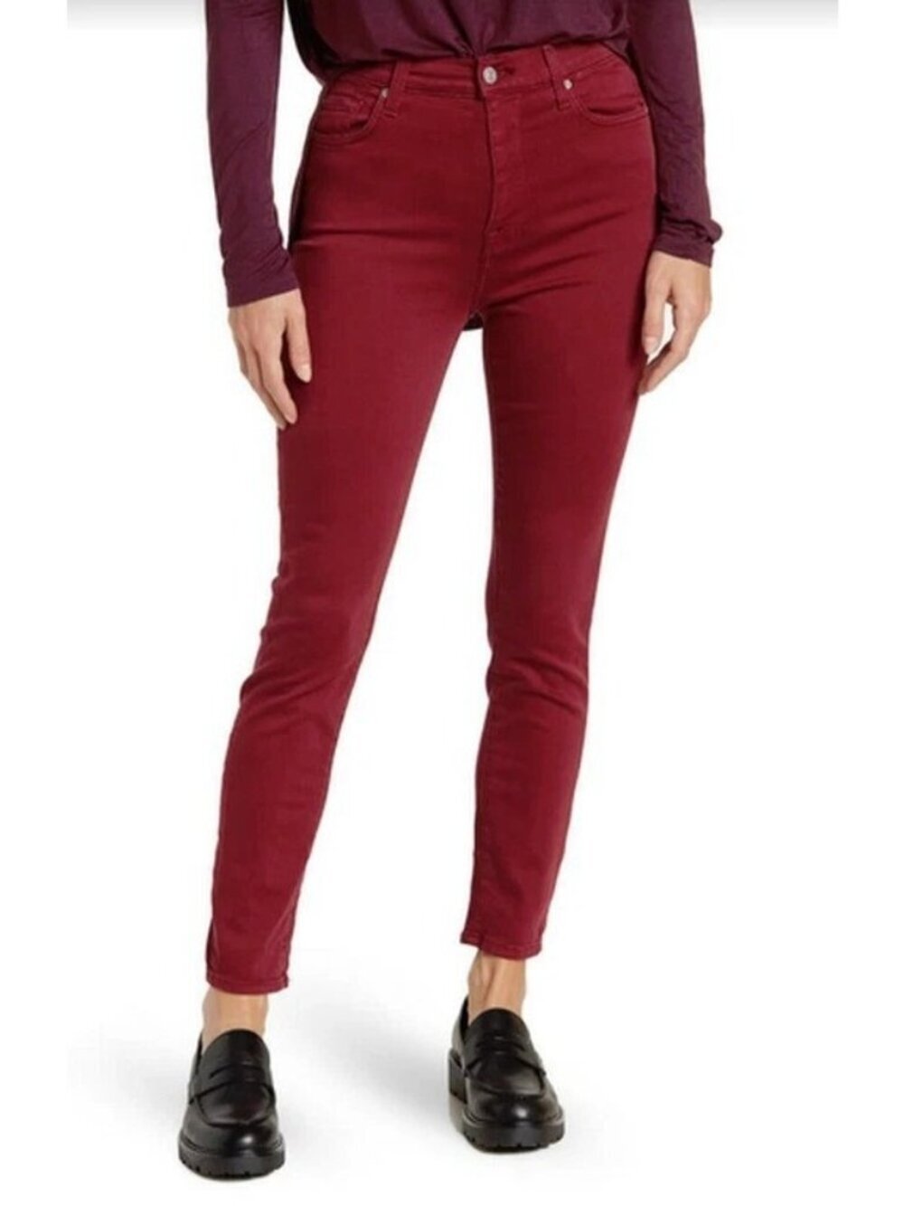 Lucky Brand Women's 14/32 Lolita Skinny Jeans Red Cotton Stretch B1284